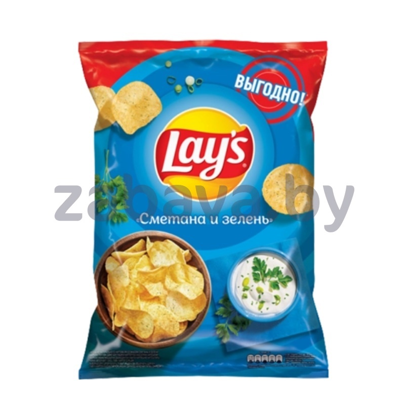 Чипсы рифленые Lay’s, сметана и зелень, 225 г