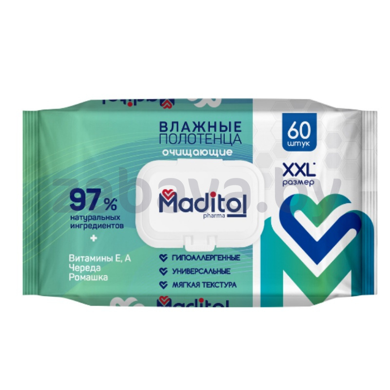 Полотенца влажные Maditol, 60 мл