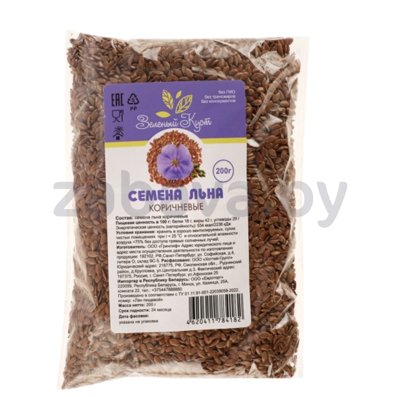 Семена льна «Зеленый куст», коричн., 200 г