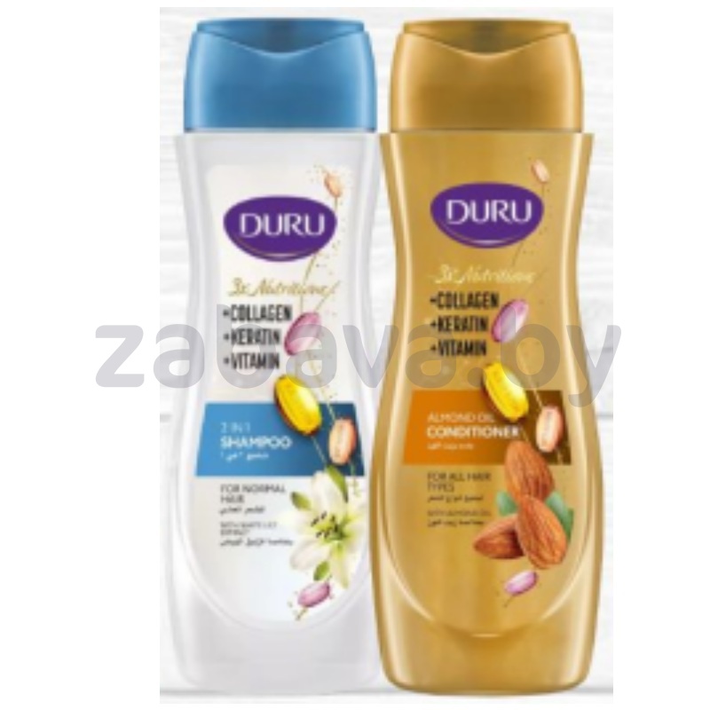 Шампунь/кондиционер д/волос Duru, 600 мл, белая лилия или масло миндаля