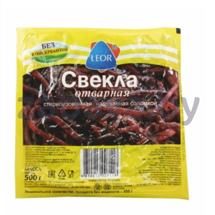 Свёкла отварная Leor, нарезанная соломкой, 500 г
