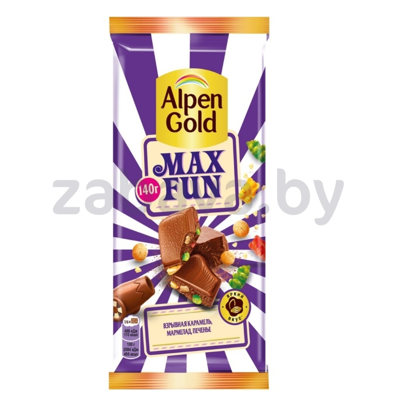 Шоколад Alpen Gold, Max Fun, 140 г