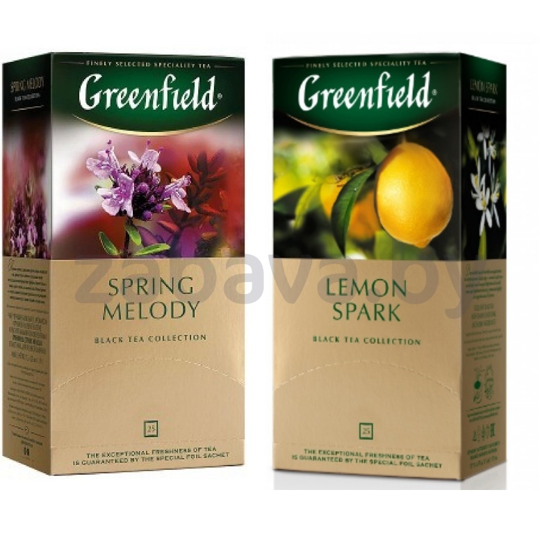 Чай Greenfield, Lemon Spark или Spring Melody, 25 пак.