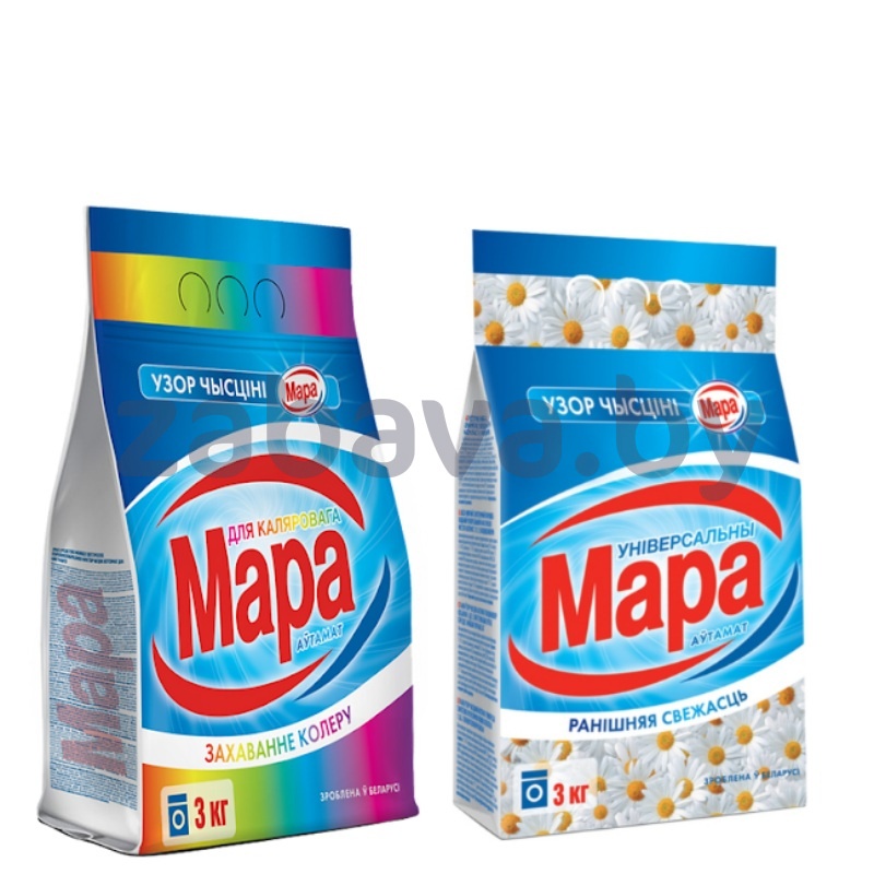 Порошок «Мара», утренняя свежесть или д/цветного белья 4 в 1, 3 кг