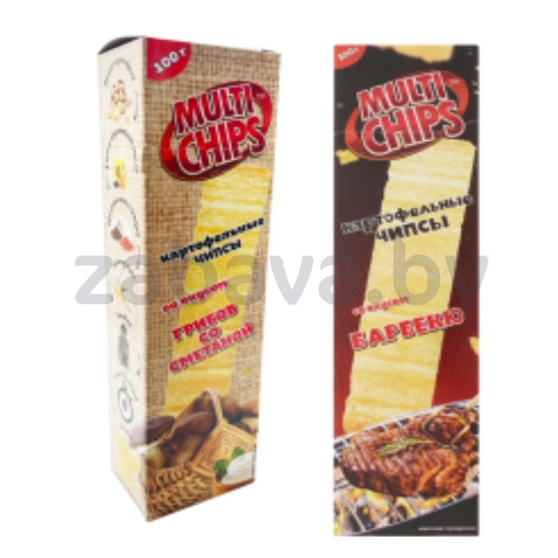 Чипсы картоф. Multichips, грибы-сметана или барбекю, 100 г