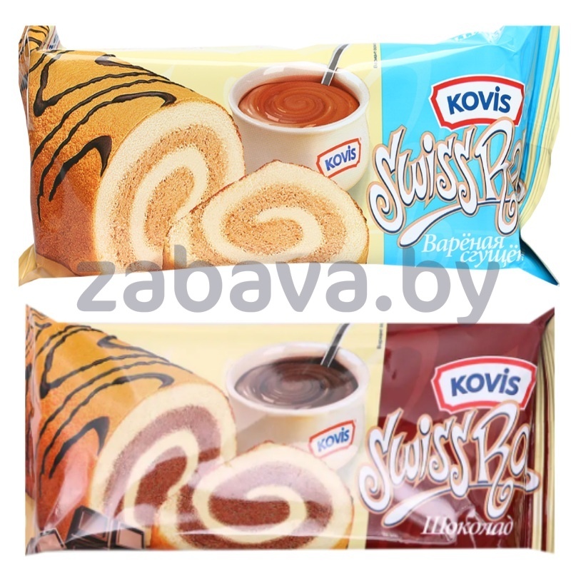 Рулет бисквитный Kovis, вар. сгущёнка или шоколад, 175 г