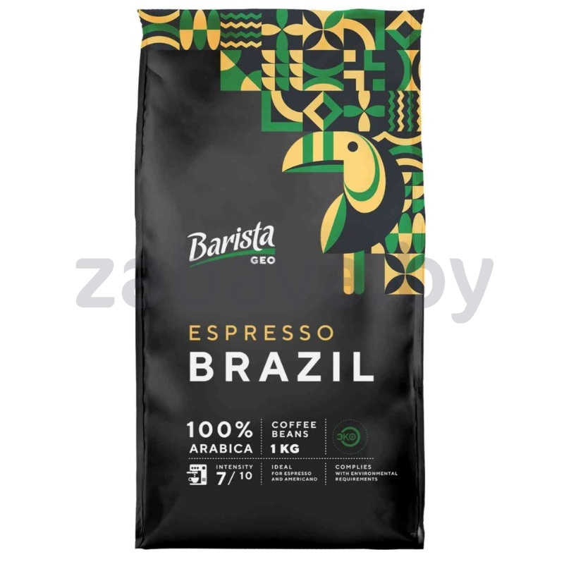 Кофе в зернах Barista geo, espresso Brazil, 1 кг