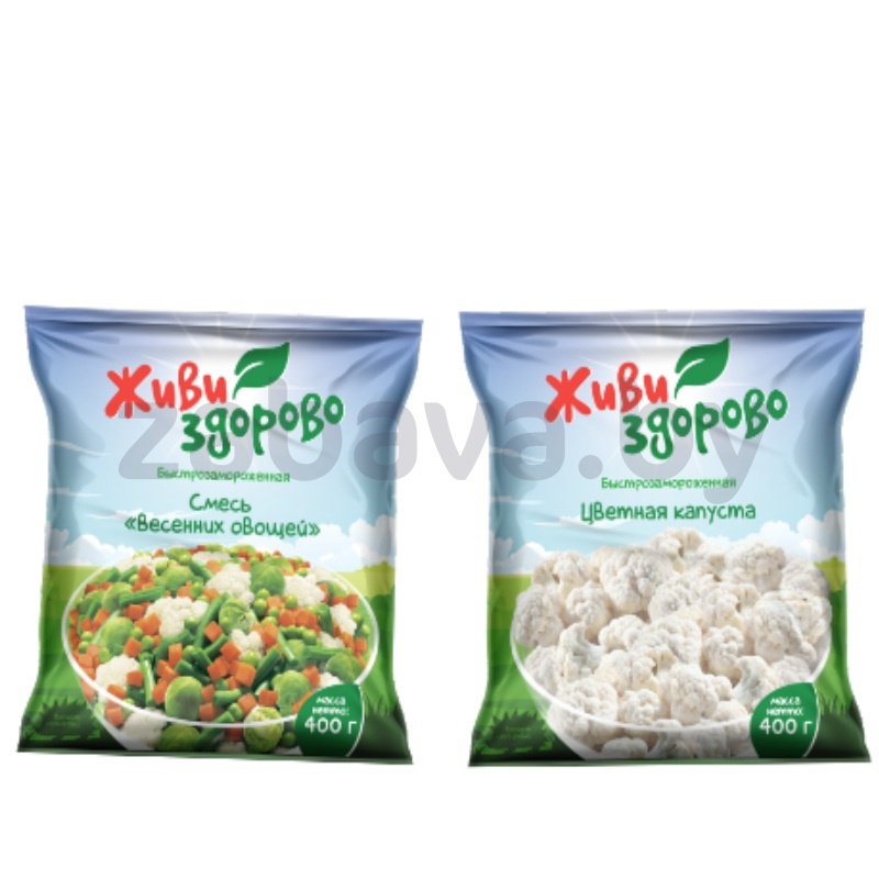 Овощи «Весенние» или цв. капуста «Живи здорово», зам., 400 г