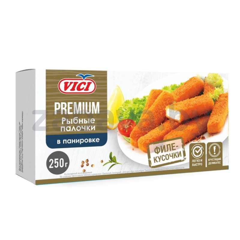 Рыбные палочки Vici Premium, рубленое филе-кусочки в панир., зам., 250 г