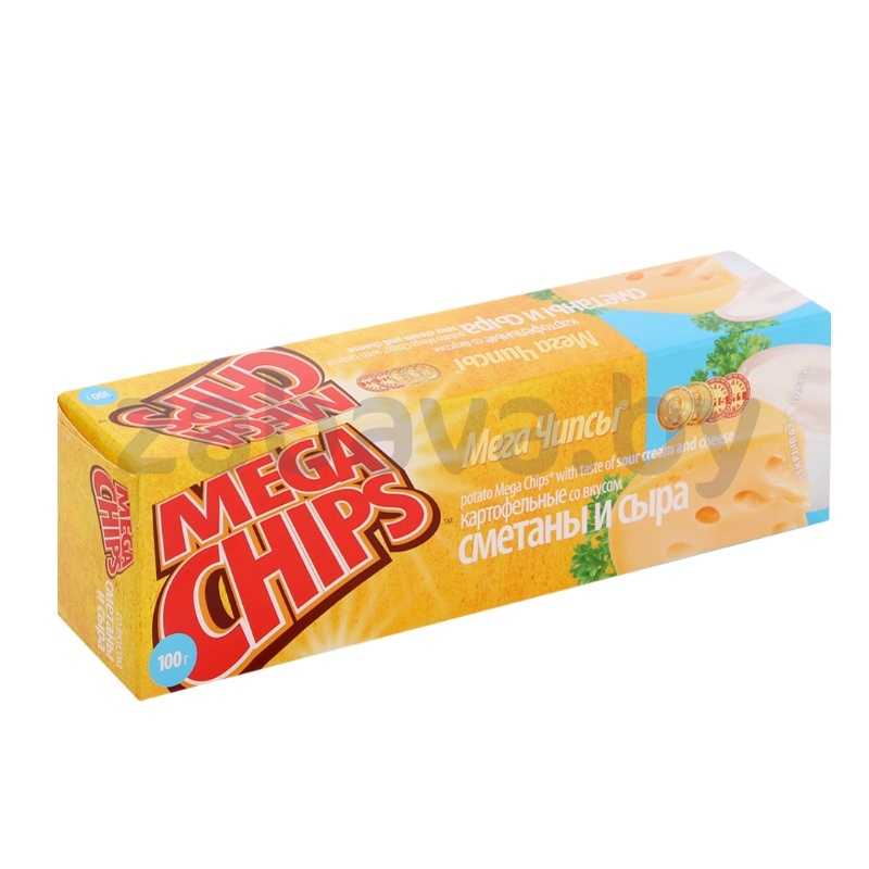 Чипсы картофельные Mega Chips, 100 г, в ассорт.