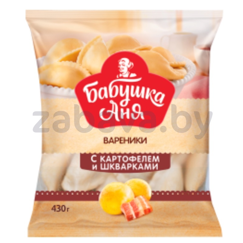 Вареники «Бабушка Аня» с картофелем и шкварками, 430 г