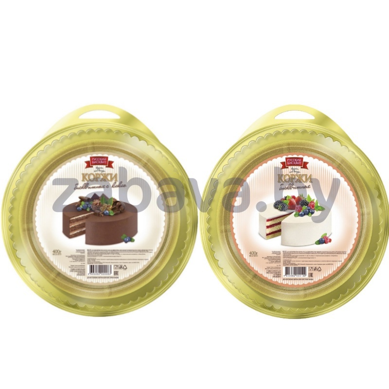 Корж «Русский бисквит», темный или светлый, 400 г