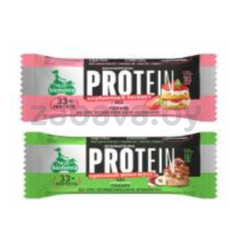 Батончик Protein bionova, клубничн. бисквит или ореховый шоко-мусс, 50 г