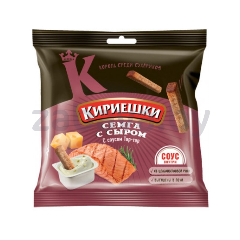Сухарики «Кириешки» семга с сыром, 60 г и соус тар-тар, 25 г