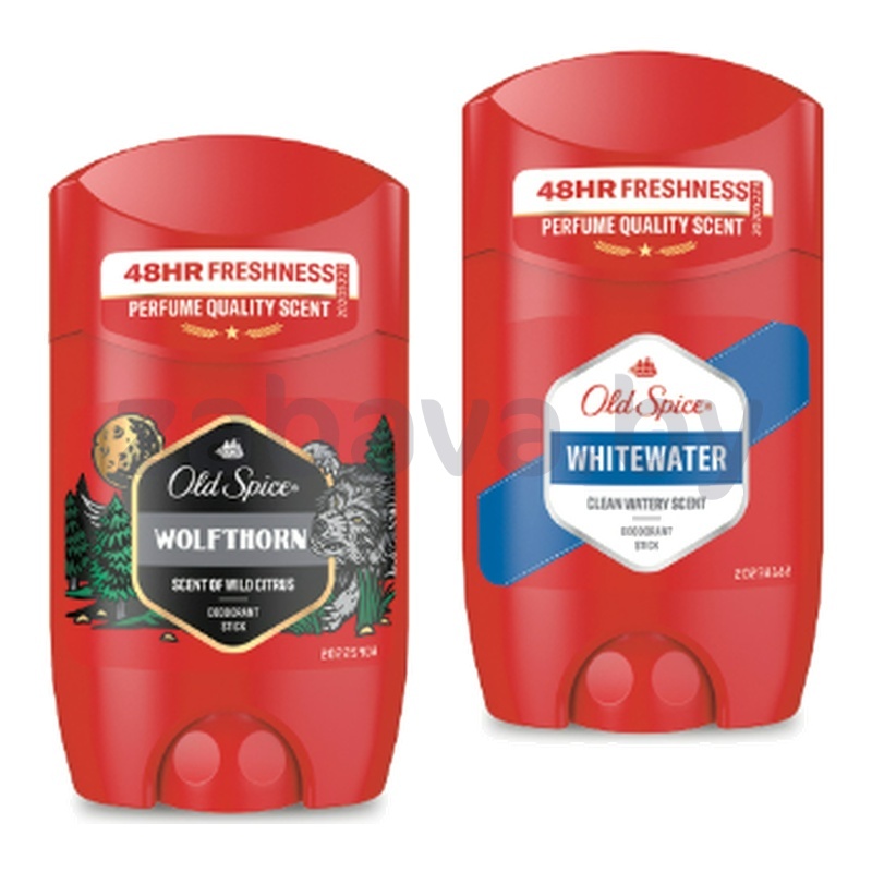 Дезодорант твердый Old Spice Wolfthorn или Whitewater, 50 мл