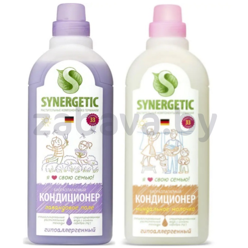 Кондиционер-ополаск. Synergetic, миндальн. мол. или лаванд. поле, 1 л