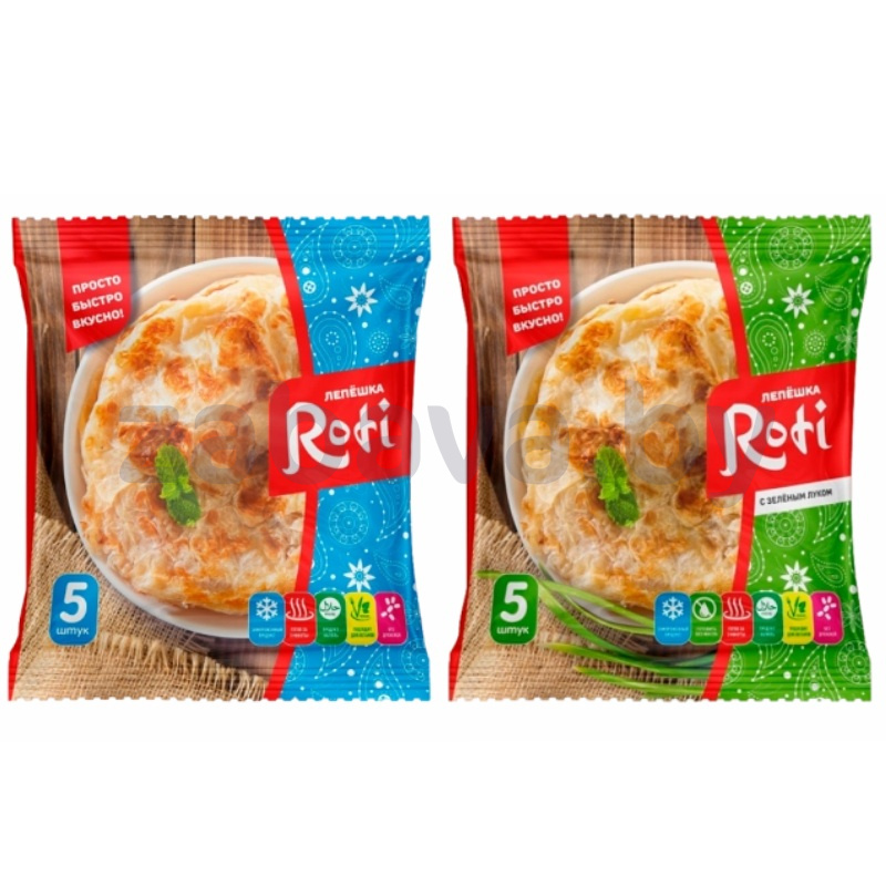 Лепешка Roti классическ. или Roti с зеленым луком, 450 г