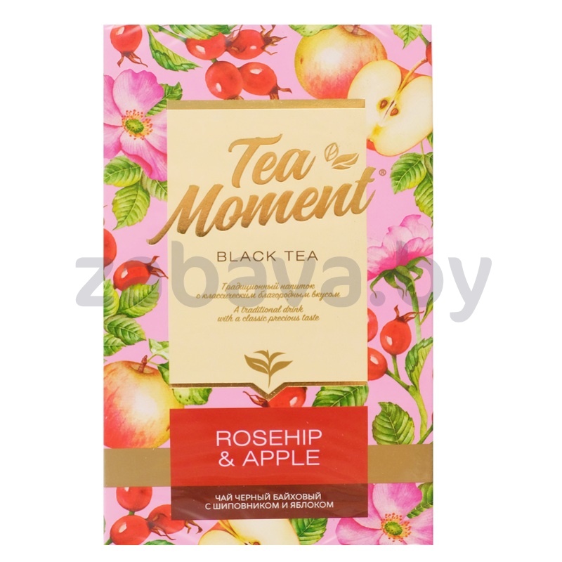 Чай черный Tea Moment, клубника-персик, 100 г