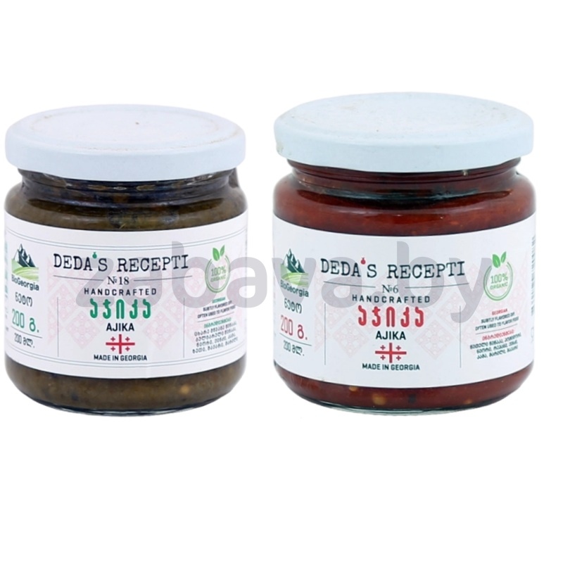 Консервы овощные Deda's Recepti, аджика зелен. или красн., 200 г