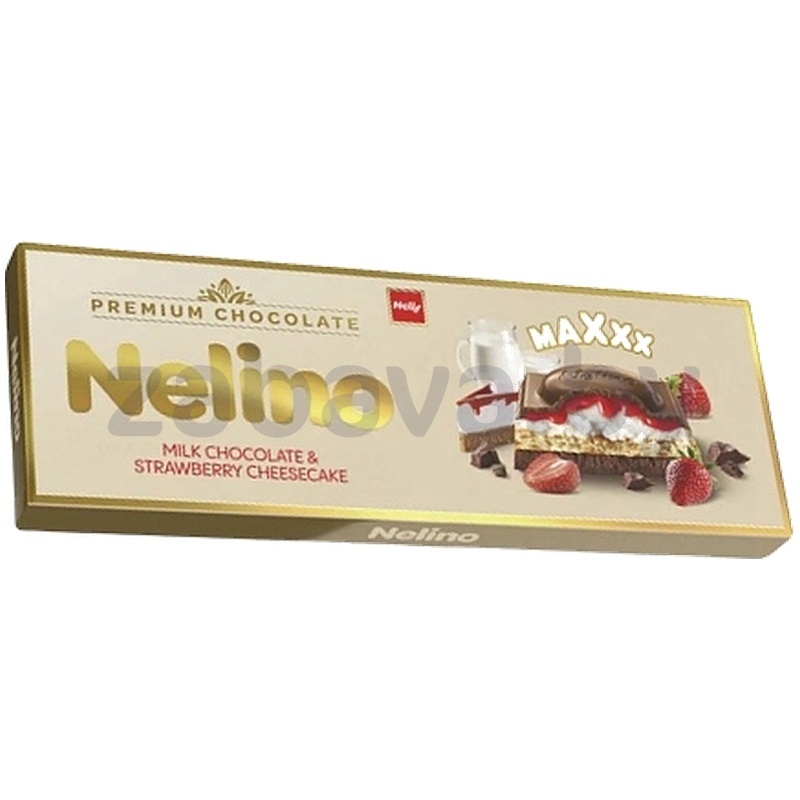 Шоколад молочный Nelino, Maxxx, клубника и чизкейк, 270 г