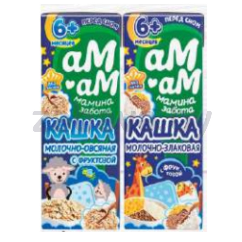 Каша молочная «Ам-ням», 2,5%, 210 г, овсяная или злаковая