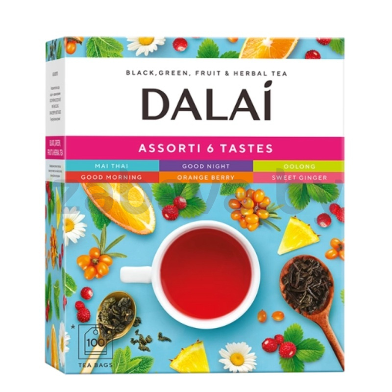 Чай Dalai, ассорти, 6 видов, 100 пак.