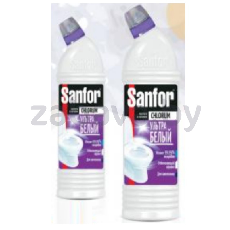 Гель чистящий Sanfor Chlorum д/унитаза, ультра белый, 750 мл