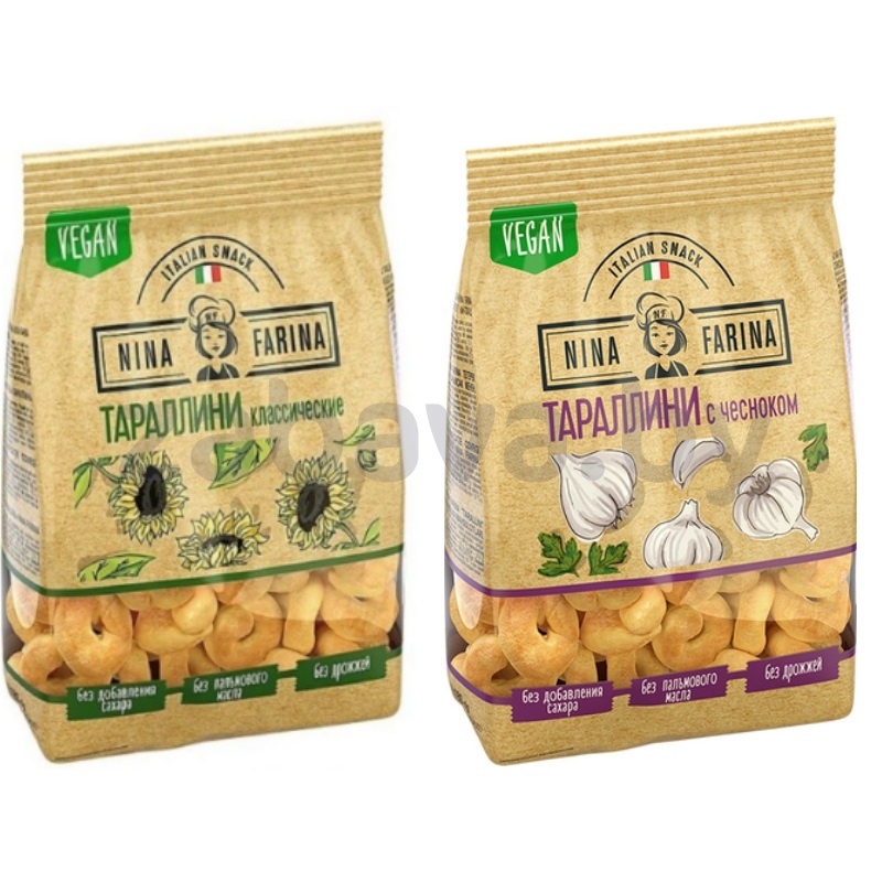 Тараллини Nina Farina, классич. или с чесноком, 180 г