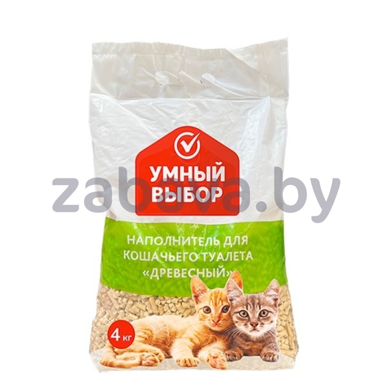 Наполнитель д/кошачьего туалета «Умный выбор», древесн., 10 л/ 4 кг