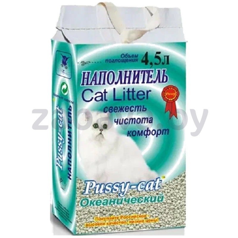 Наполнитель для кошачьего туалета Pussy Cat, 4,5 л, в ассорт.