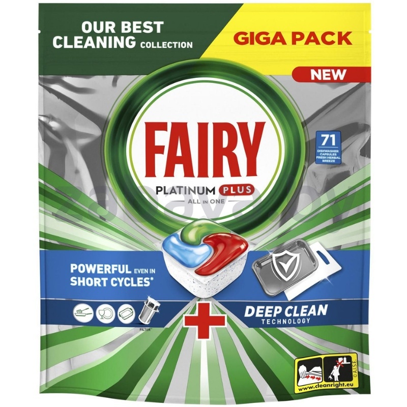 Капсулы для ПММ Fairy Platinum Plus All in One, свежесть трав, 71 шт.