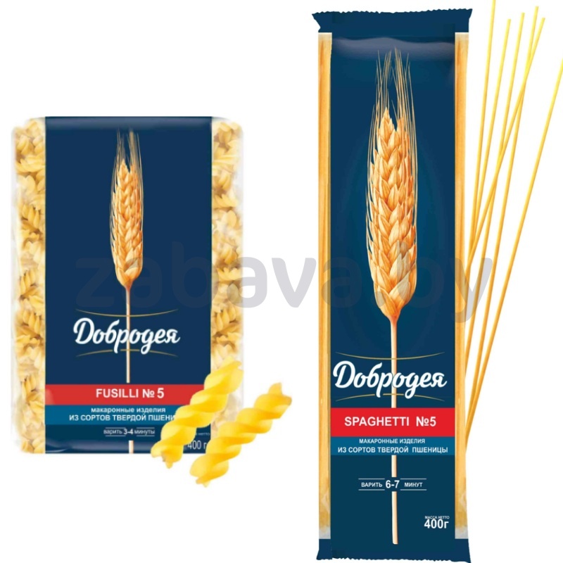 Макароны «Добродея», Spaghetti №5 или Fusilli №5, 400 г
