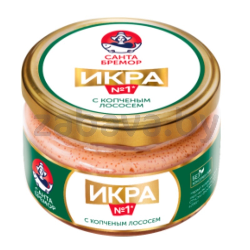 Икра мойвы с копч. лососем №1 «Санта Бремор», 180 г