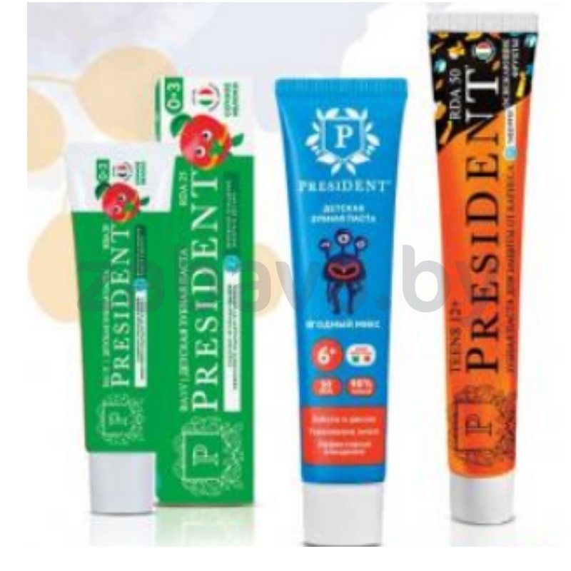 Зубная паста детская President, 45/70 г, в ассорт.