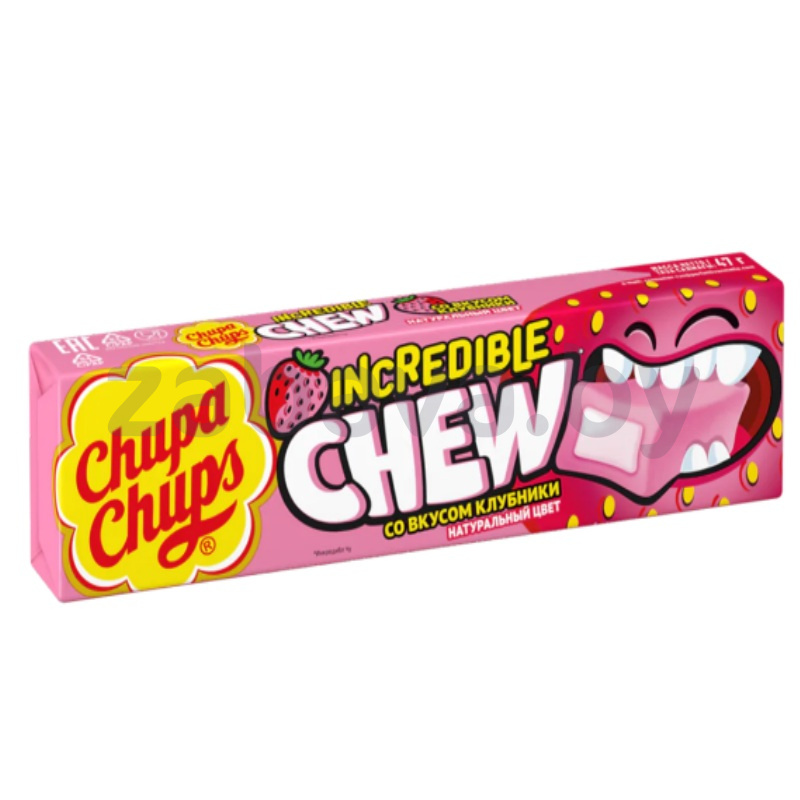 Конфеты жевательные Chupa Chups, клубника, 47 г