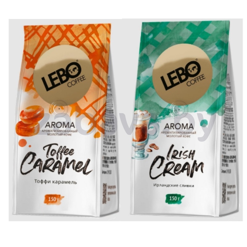 Кофе молотый Lebo, irish cream или toffee caramel, 150 г