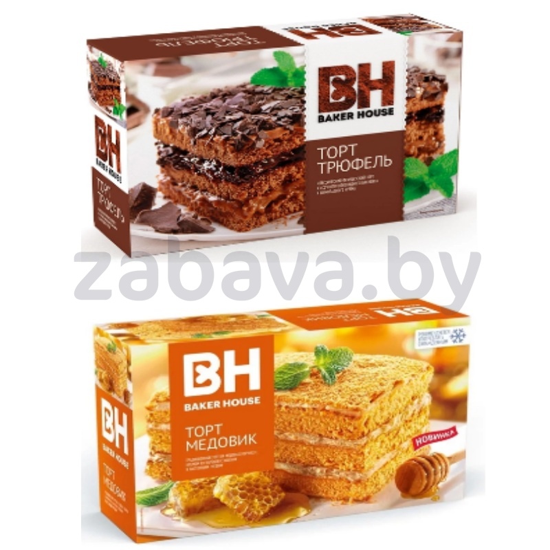 Торт бисквитн. Baker House, медовик или трюфель, 350 г