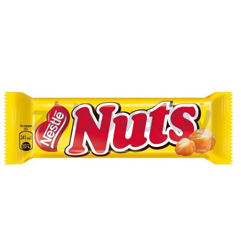 Батончик шоколадный Nuts, 50 г