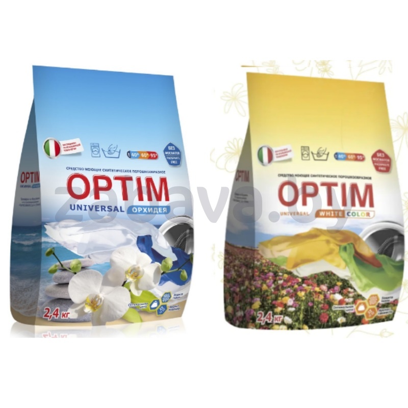 Стиральный порошок Optim, universal орхидея или white color, 2,4 кг