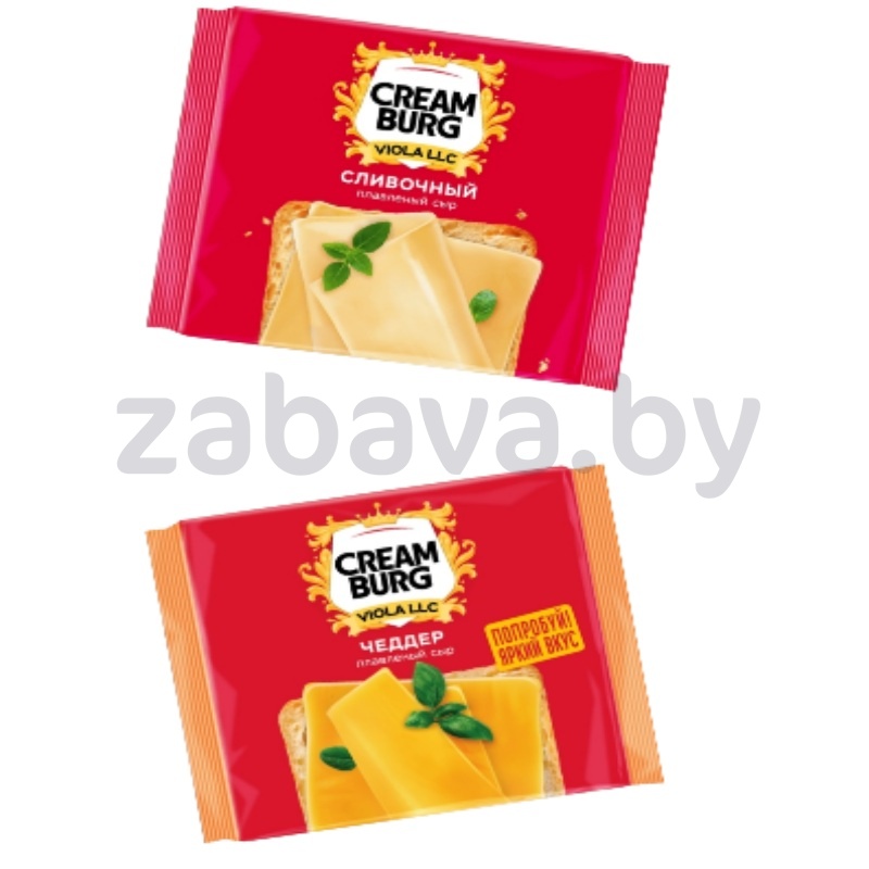 Сыр плавленный Creamburg, чеддер или сливочный, 45%, 140 г