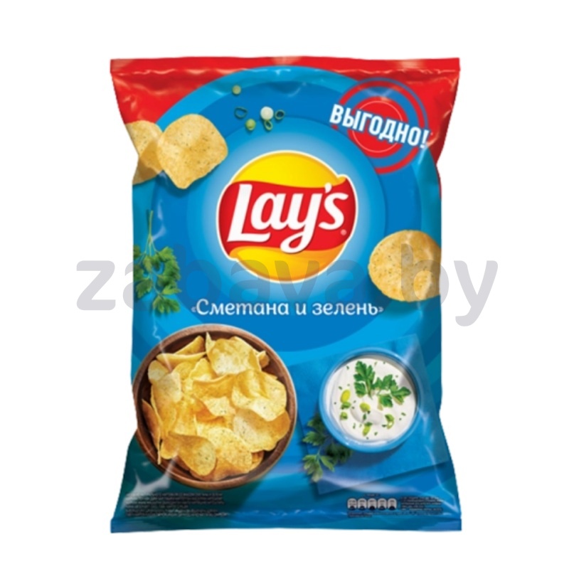Чипсы рифленые Lay’s, сметана и зелень, 225 г 