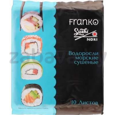 Водоросли сушенные Franko, пресованные, 10 листов, 28 г
