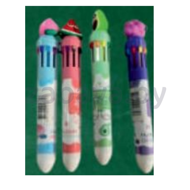 Ручка многоцветная «Фрукты», 10 цв., 1 шт.