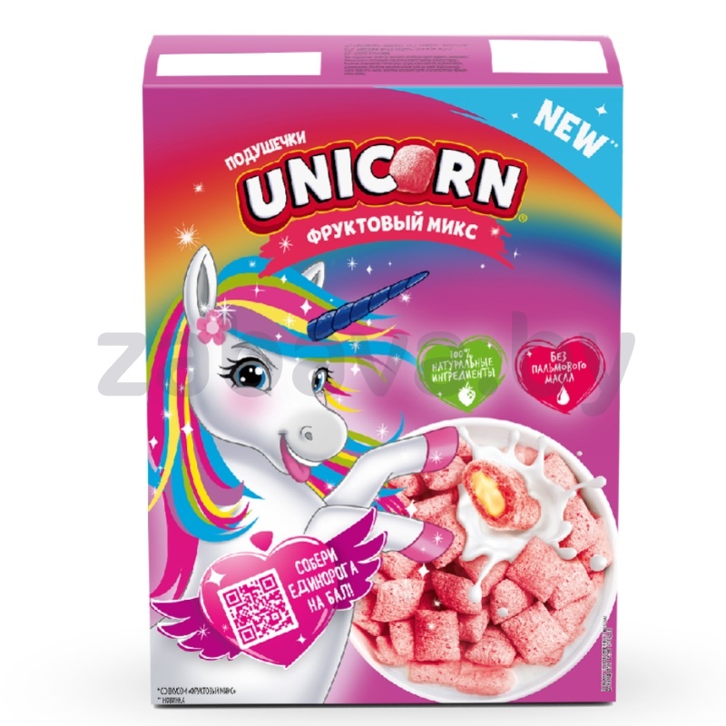 Подушечки Kellogg’s Unicorn, фруктовый микс, 200 г