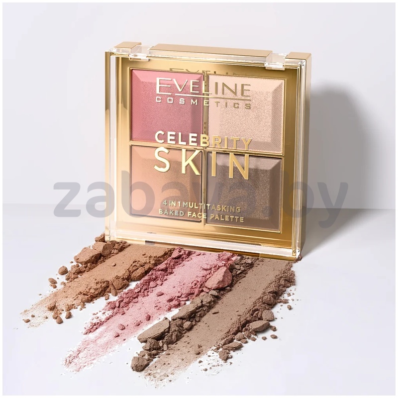 Палетка для контурирования лица Eveline Cosmetics, Celebrity Skin 4 in 1, 16 г