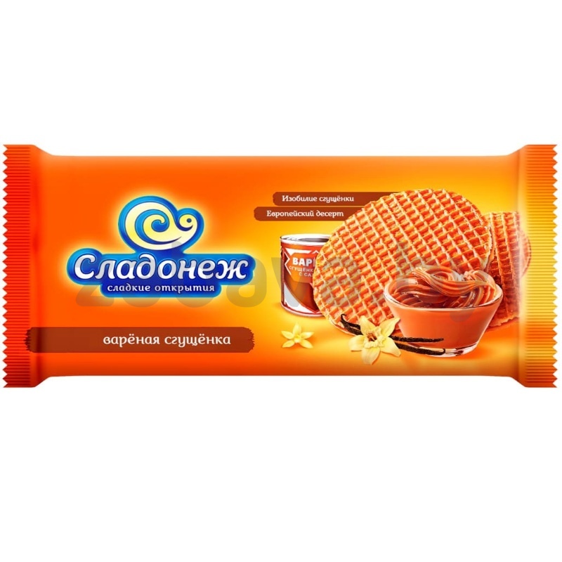 Вафли сиропные «Сладонеж», вареная сгущенка, 240 г