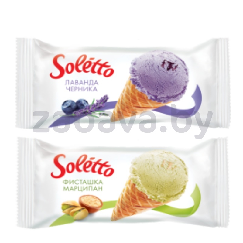 Мороженое Soletto, 75 г, лаванда-черника или фисташка-марципан