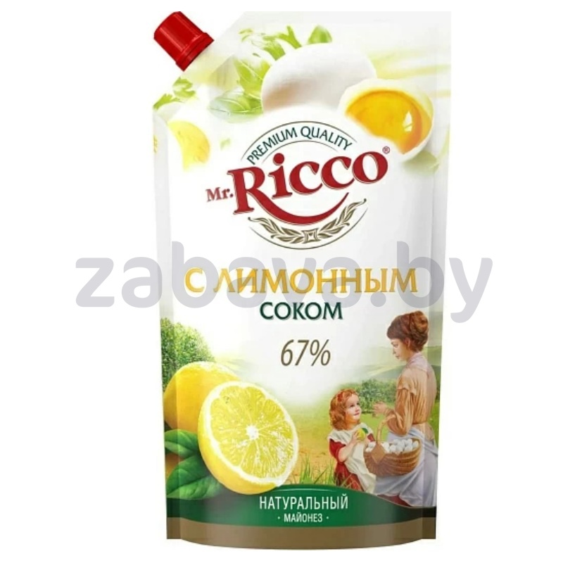 Майонез Mr. Ricco с лимонн. соком, 67%, 375 г