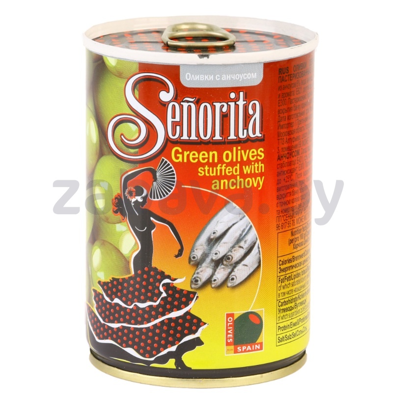 Оливки Senorita, фарш. анчоусом, 280 г