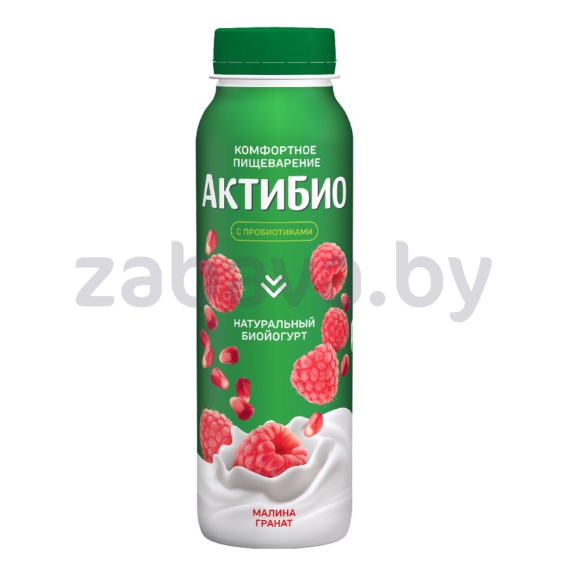 Биойогурт питьев. «Актибио», малина-гранат, 1,5%, РФ, 260 г